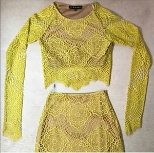 ISO For Love And Lemons Grace Lace Top & Skirt